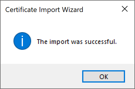 Windows Certificate Import Wizard